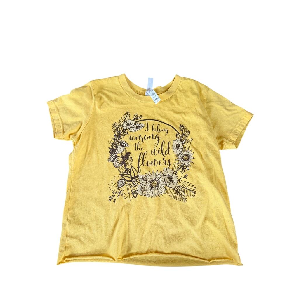 Bella Canvas "Wildflowers" Graphic Tee - Yellow, Size M